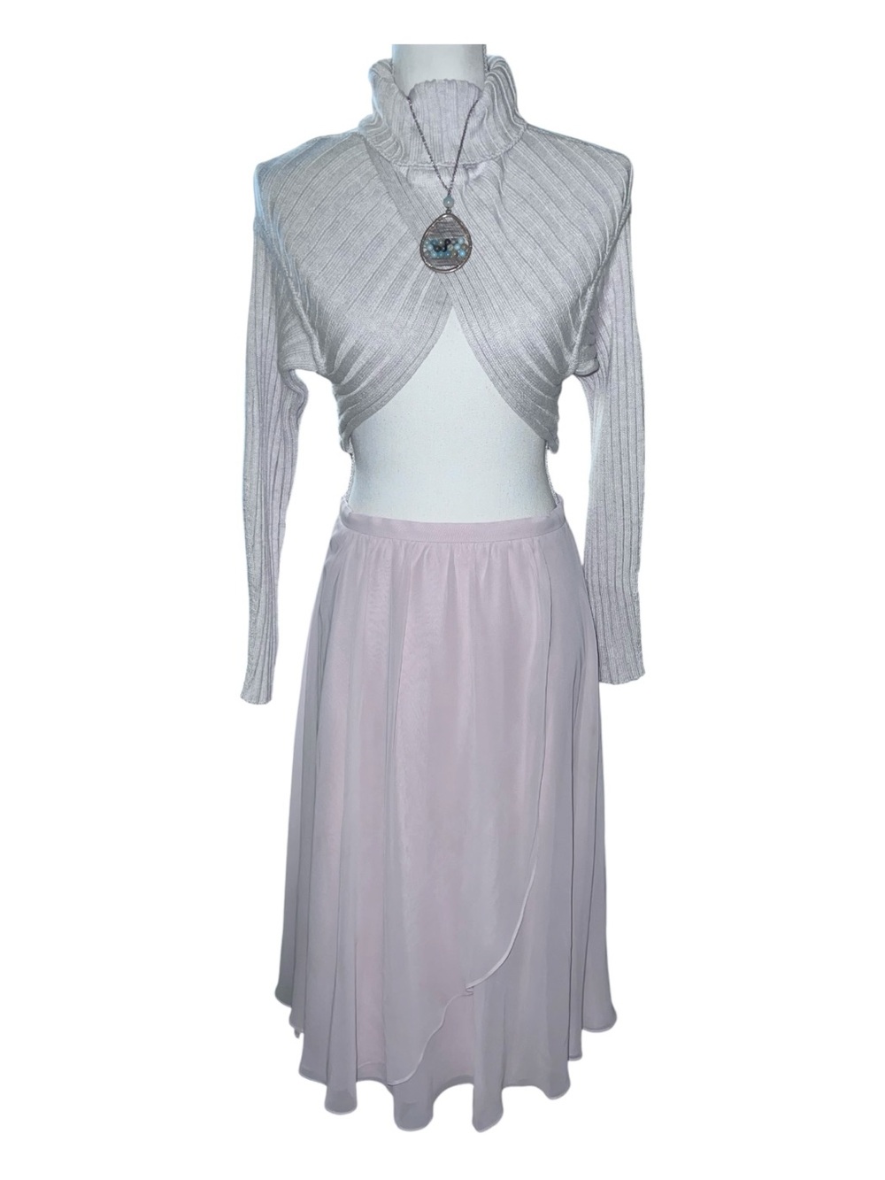 Jenny Yoo Chiffon midi skirt light petal pink